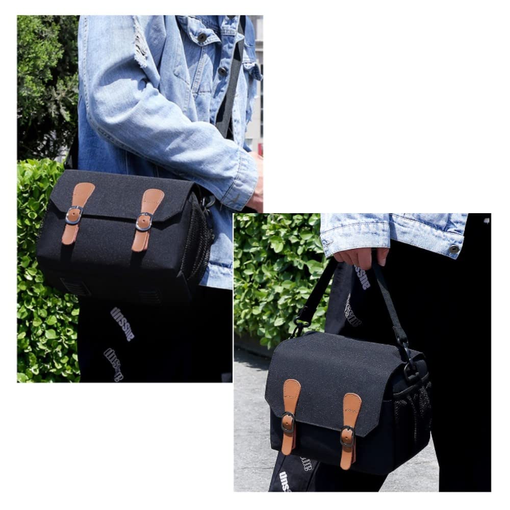 Amazon.co.jp: ROGFFY SIX レトロカメラバッグ ブラック 盗難